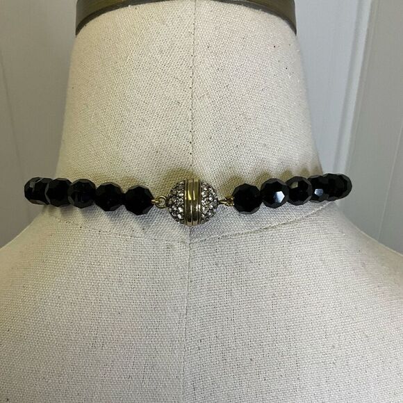 Heidi Daus Endless Possibilities Necklace Black Enamel Crystals Statement - Picture 5 of 5